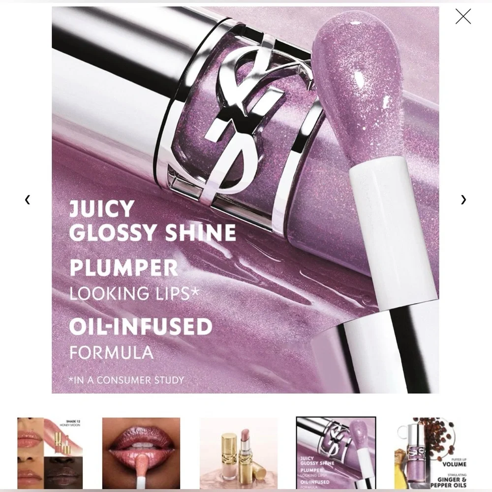 NIB Yves Saint Laurent Plumping Lip Oil Gloss Ltd.Edition Shade Honeymoon